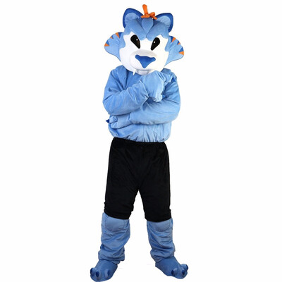 

LangtengBlue Wolf Mascot Costume Cartoon Cosplay Party Halloween Christmas Festival Performance