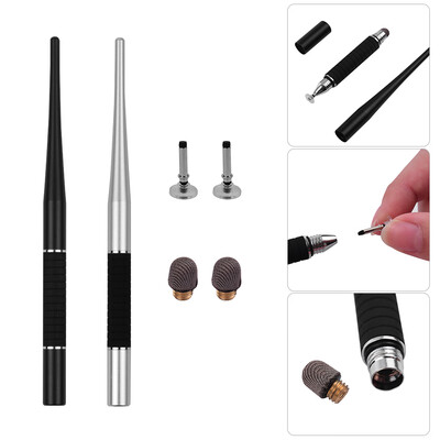 

2-in-1 Capacitive Stylus Pen High Precision with Fiber Tip&Disc Tip Metal TouchScreen Pen for Cell Phone Tablet Laptop Writing