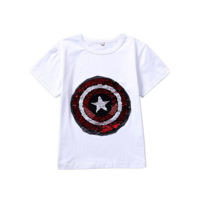 

Childrens clothing sequined T-shirts can be turned into clothes cool&fun childrens T-shirt short sleeves