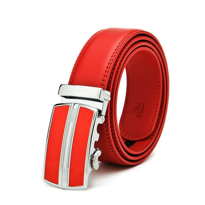 

xsby Men Leather Belts Automatic Buckle Waist Belt Sided Leather Genuine Leather Belts Business Waist Belts