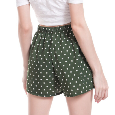 

Summer Women Casual Shorts Dot Multi Colors Breathable Elastic Waist Shorts Size Pajamas Short Pants