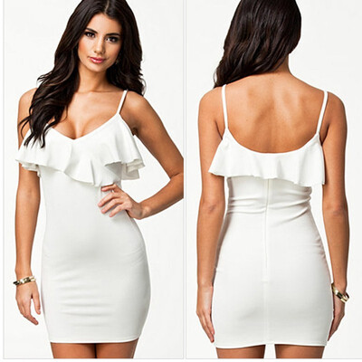 

Summer new European&American style sexy hanging neck tube top step skirt Slim bag hip dress