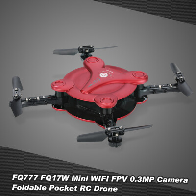 

FQ777 FQ17W 6-Axis Gyro Mini Wifi FPV Foldable G-sensor Pocket Drone with 03MP Camera Altitude Hold RC Quadcopter