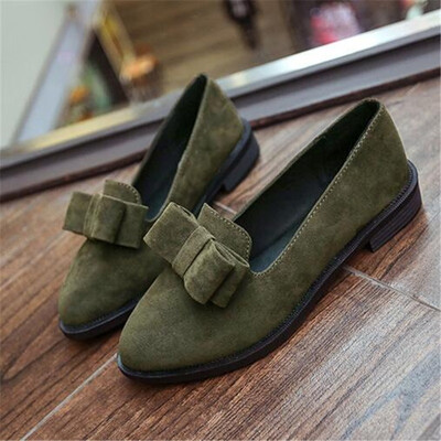 

Women Comfortable Retro Flats Shoes Pointed Toe Bowknot