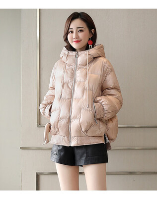 

Thick cotton coat female short loose poncho fluffy bread casual hooded cotton suit 90253