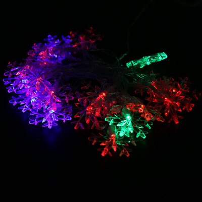 

Litter Snowflower Holiday String Lights Christmas Lights LED Decorative Light Total Length 21 Meters with Battery Box