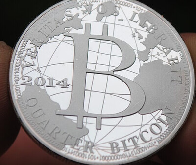 

40MM 2014 Quarter Physical Bitcoins Silver Plated Souvenir Coin Meda