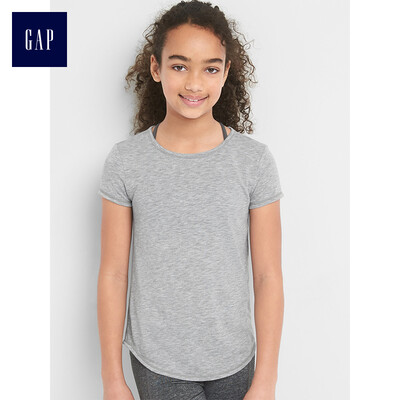 

GAP flagship store girls GapFit series short-sleeved sports T-shirt 262169 hemp gray S