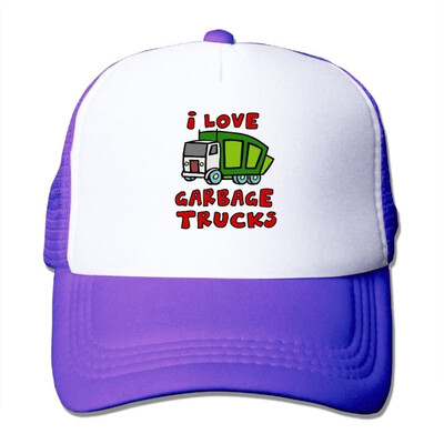 

SHINENGST Love Garbage Trucks Mesh Trucker CapsHats Adjustable For Unisex Black