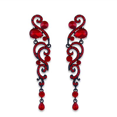 

"8 Colors Luxury Crystal Wedding Earrings for Bridesmaid Silver Long Earrings for Women Bridal Fashion Jewelry "