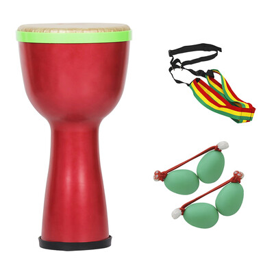 

Portable African Drum Djembe Bongo Hand Drum ABS Body 8inch Polyester Drum Head With Egg Shakers Drum Strap
