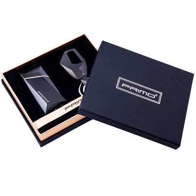 

PRIMO charging lighter USB arc lighter windproof creative gift electronic cigarette lighter 039 black ice key ring set