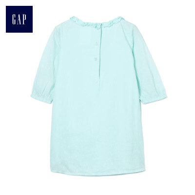 

GAP flagship store childrens clothing baby girl child summer fashion comfortable pleated short-sleeved dress 282010 sky blue 90CM 2T