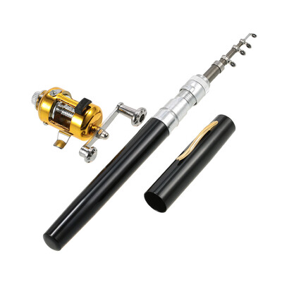 

Fishing Rod Reel Combo Kit Set Mini Telescopic Portable Pocket Pen Fishing Rod Pole Reel Aluminum Alloy Fishing Accessories