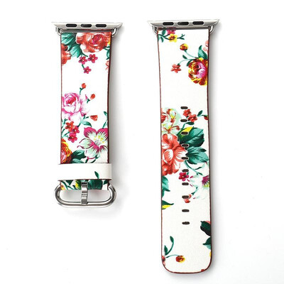 

Floral Watch Strap For Apple Watch Strap Bands Leather Flower Straps Band 38mm42mm Bracelets With Adapter