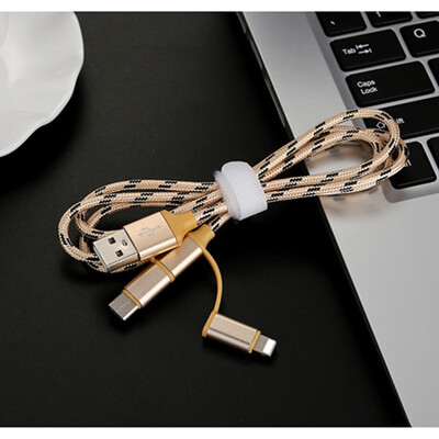 

3-in-1 USB cable Micro USB Lightning Type-C10m