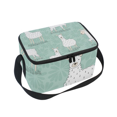 

ALAZA Lunch Box Insulated Lunch Bag Large Cooler White Sheep Tote Bag