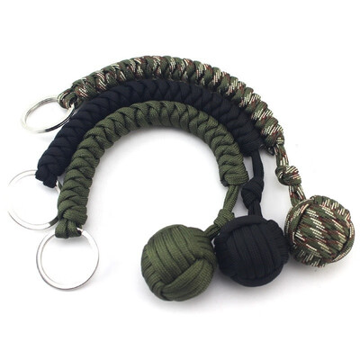 

Outdoor self-defense seven-core umbrella rope - Mountaineering survival key chain link - hand-woven rope with round steel ball