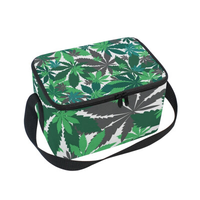 

ALAZA Lunch Box Insulated Lunch Bag Large Cooler Tote Bag Green Leaf Texture for Men Women Girls Boys