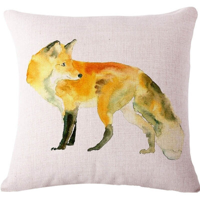 

Christmas Nordic Pillowcase lovely animal fox Decorative Cotton Linen Throw Pillow cover Cojines almofada