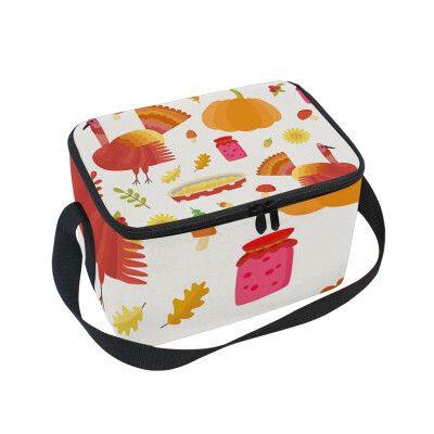 

ALAZA Lunch Box Insulated Lunch Bag Large Cooler Repeating Autumn Background Tote Bag