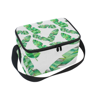 

ALAZA Tropical Banana Leaves Lunch Box Insulated Lunch Bag Large Cooler Tote Bagfor Men Women