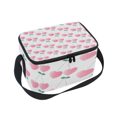 

ALAZA Lunch Box Insulated Pink Cherry Lunch Bag Large Cooler Tote Bagfor Men Women