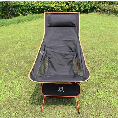 

Portable Folding Chair Beach Chair Built-in Pillow with Carry Bag for Outdoor Camp Leisure Picnic BBQ Fishing Tools