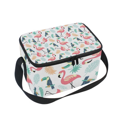 

ALAZA Insulated Lunch Box Summer Swan Lunch Bag for Men Women Portable Tote Bag Cooler Bag