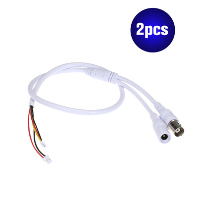 

2PCSLot 60cm 5 Pin Analog BNC Video Cable Power Lead Wire F Video & DC Jack Female Cord for Analog CCTV Camera PCB Board White