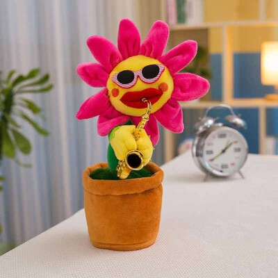 

Enchanting Sunflower Singing Dancing Electric plush toy 33cm lovely sound music bluetooth toy with 60 songs