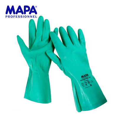 

MAPA 492 nitrile anti-chemical gloves waterproof flocking gloves oil resistant acid&alkali skid 8 yards
