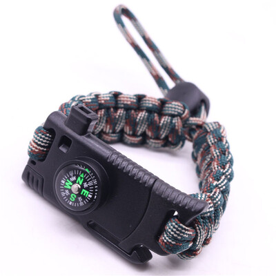 

Adjustable Paracord Survival Bracelet Gear 500LB Outdoor Hiking Travelling