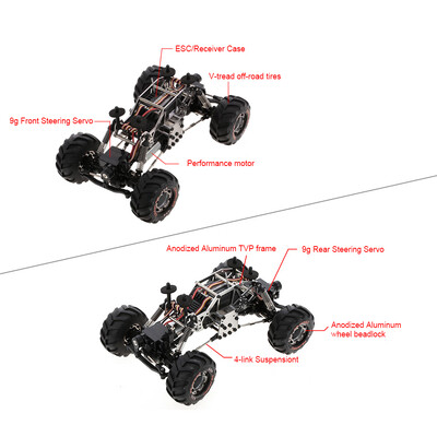 

HBX 2098B 124 24GHz 4WD 4WS Devastator Rock Crawler RTR with Double Servo Off-road RC Car