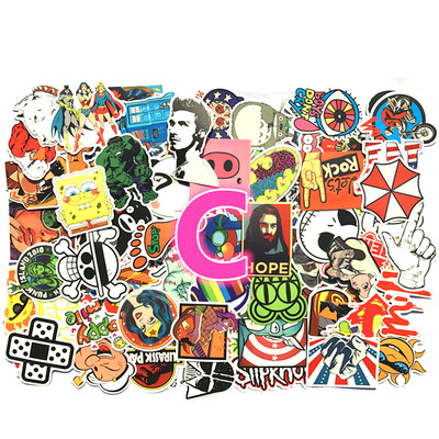 

50pcs Starry Harajuku Stickers Not Repeat Transparent Black White Mixed Waterproof Sticker DIY Decals For Suitcase Motorcycle Skat