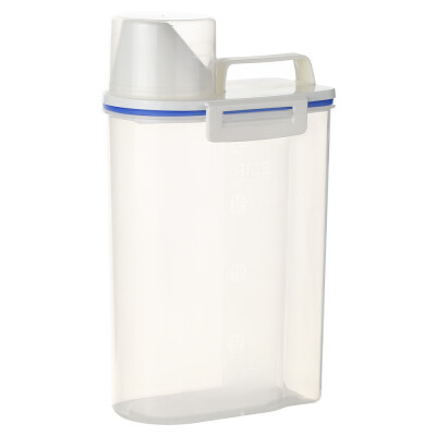 

2L Portable Plastic Rice Storage Bin Sealed Food Grain Cereal Flour Storage Box Container with Measuring Cup
