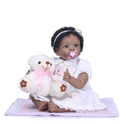 

Reborn Baby Doll 22 inch Cloth Body Lifelike Toddler Doll Play House Toy Gift With Princess Dress