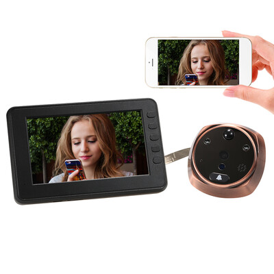 

WiFi Remote Monitoring Intelligent Peephole Doorbell 43inch LCD Display Support Video Recording PIR Motion Detection App Monitori
