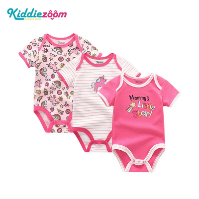 

Baby Girls Clothes Bodysuits Newborn Unicorn Cotton Baby Boys Clothes Rompers Short Sleeve O-Neck Clothing Sets 0-12M 3PCSLot