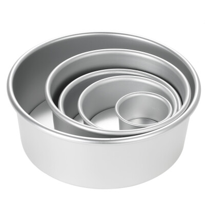 

5pcsset Aluminum Alloy Round Cake Mould Chiffon Cake Baking Pan Pudding Cheesecake Mold Set with Removable Bottom