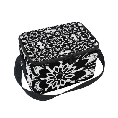 

ALAZA Pattern With Mandalas Lunch Box Insulated Lunch Bag Large Cooler Tote Bagfor Men Women