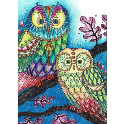 

DIY Diamond Painting Cross Stitch Cute Owls Full Round Diamond Embroidery Rhinestone Home Decor Handwork Gift Canvas size 3040cm
