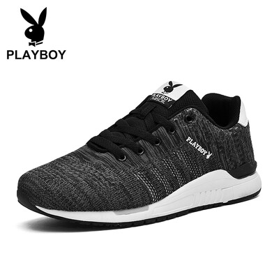 

Playboy PLAYBOY sports running flying woven casual shoes mens low-cut tie wild DS85248 black 42