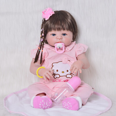 

11 Inch Reborn Dolls Full Silicone 27 cm Lovely Princess Girl Baby Doll Sleeping Kids Birthday Gift Child Early Education