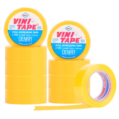 

VINI-TAPE Japan imported Vinnie Denka electrical insulation tape 10 rolls yellow-102 PVC lead-free electrical tape flame retardant moisture