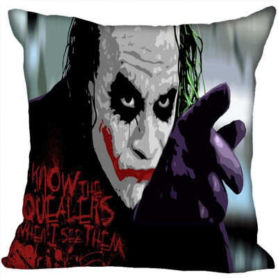 

Joker Pillow Cover Bedroom Home Office Decorative Pillowcase Square Zipper Pillow Cases Satin Fabric No Fade 35x35CM