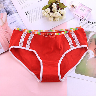 

Large size bag hips red underwear womens large size breathable briefs