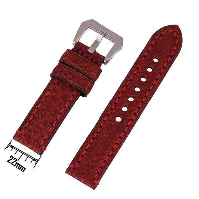 

20mm 22mm 24mm Genuine Leather Watch Bands Oil Tanned Leather Red watch Strap