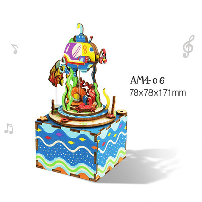 

Original cartoon fashion wooden music box multi style creative 3D stereo adult children