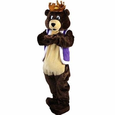 

LangtengDark Brown King Bear Mascot Cartoon Costume Cosplay Party Halloween Christmas Festival Performance